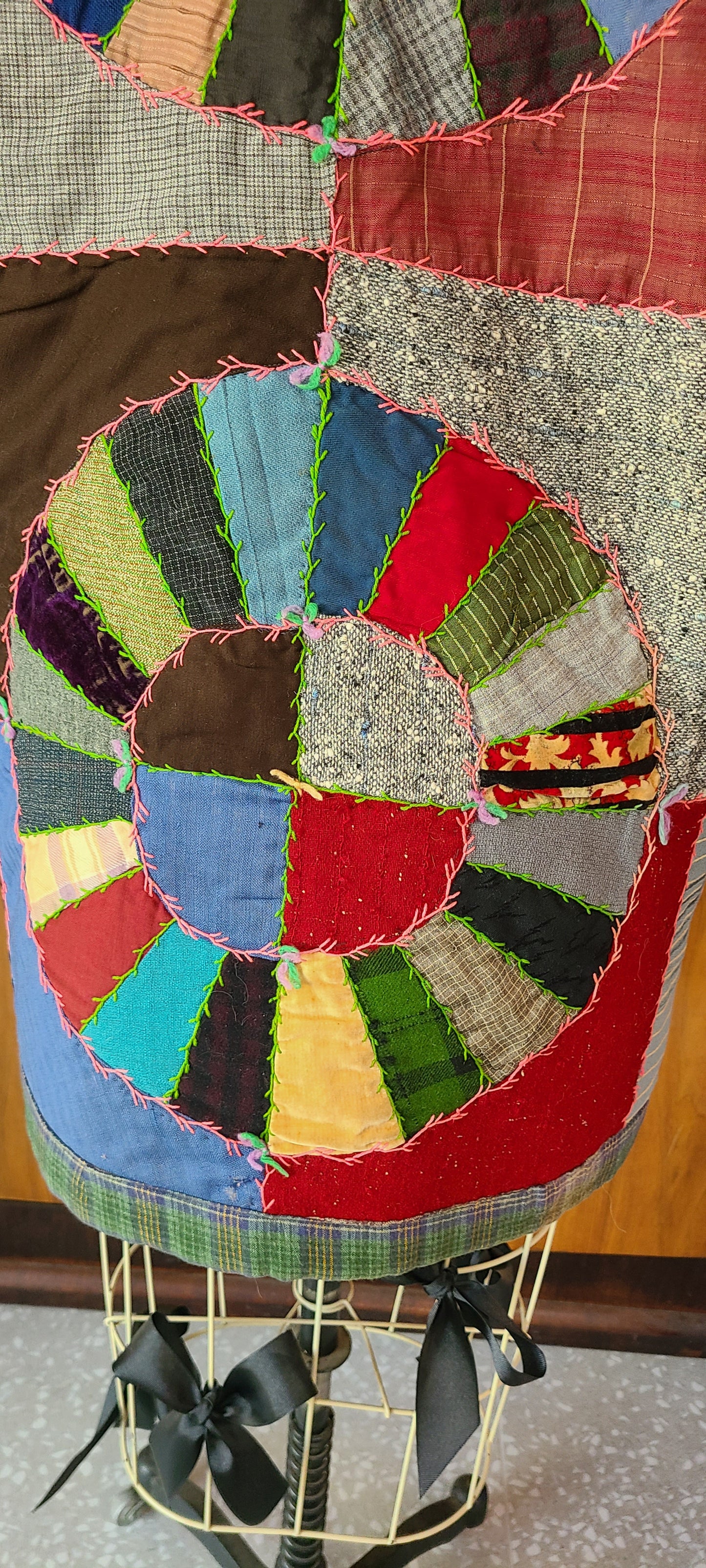 Crazy Quilt Duster with Denim Sleeves