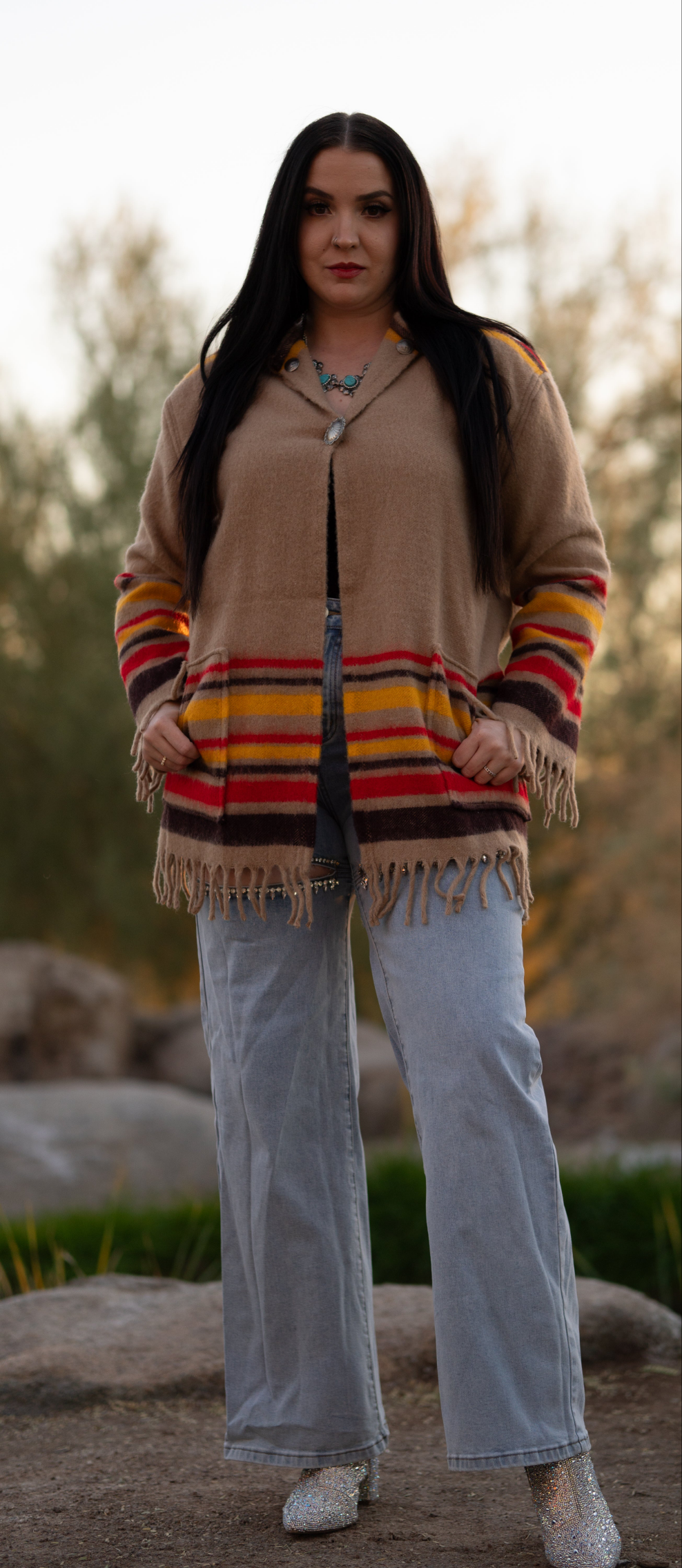 Wool Chore with Silver Concho Button