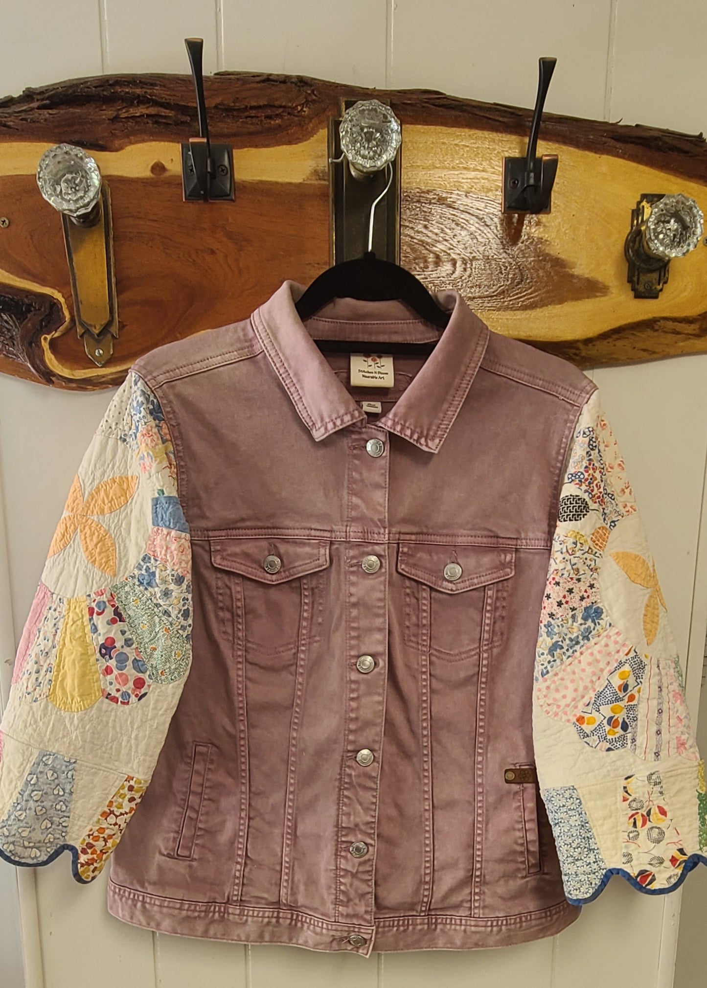 Dusty Rose Denim Jacket with Dresden Sleeves