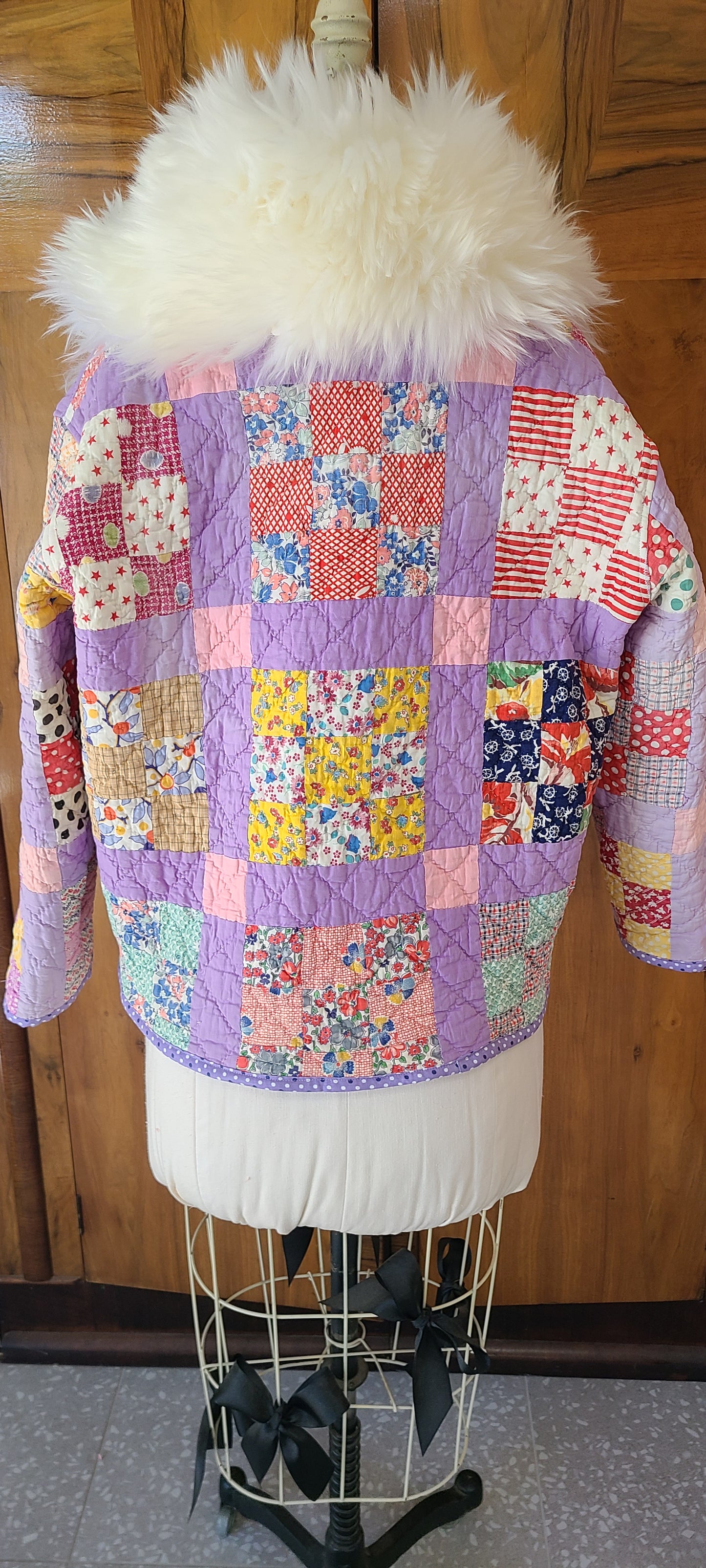 Lavender Chore with Lambskin Collar