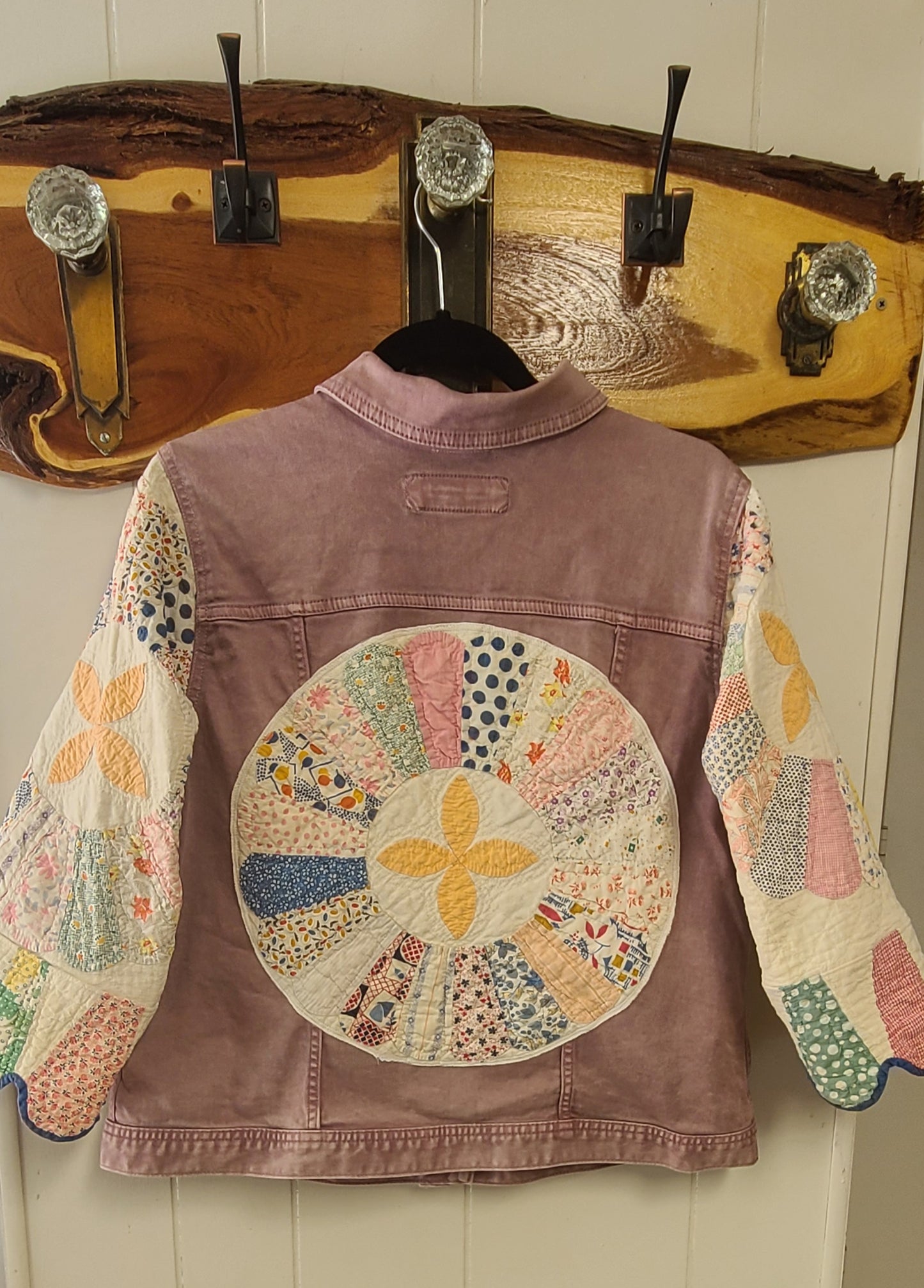 Dusty Rose Denim Jacket with Dresden Sleeves