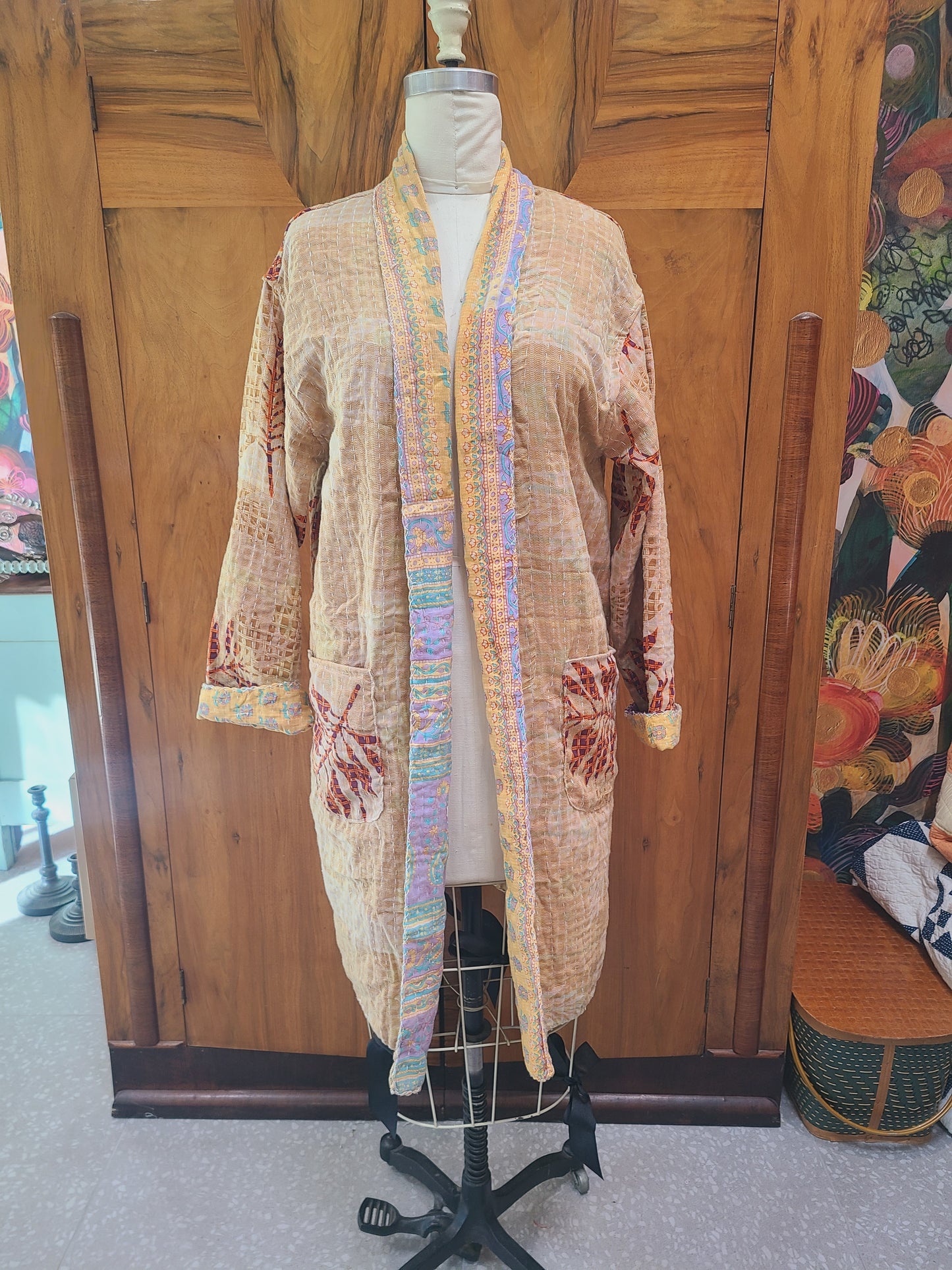 Kantha Quilt Reversible Duster