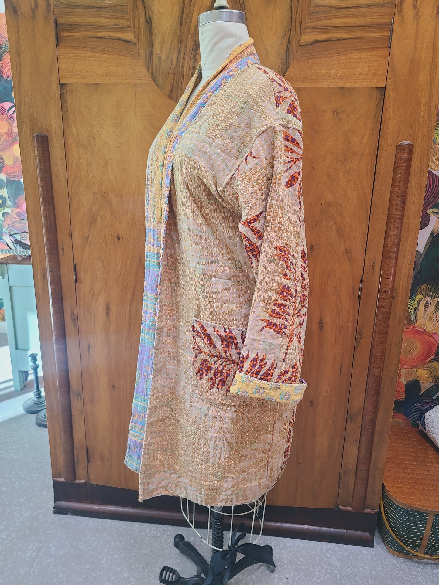 Kantha Quilt Reversible Duster