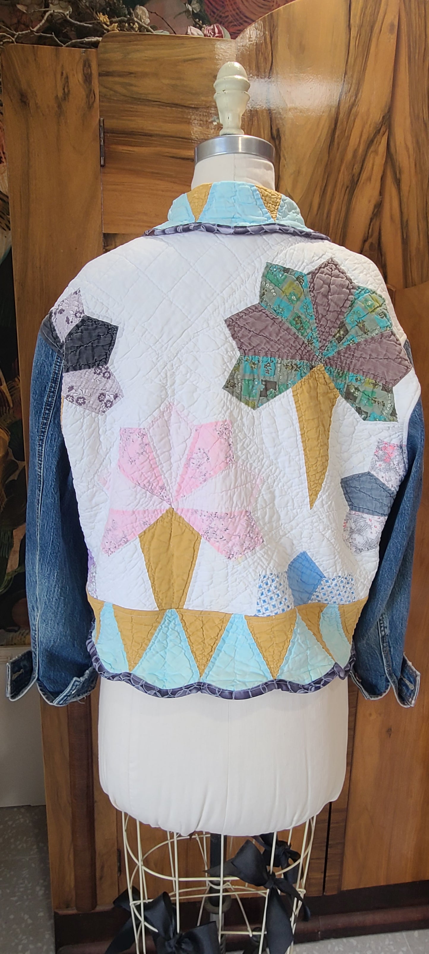 Bouquet Chore with Denim Sleeves