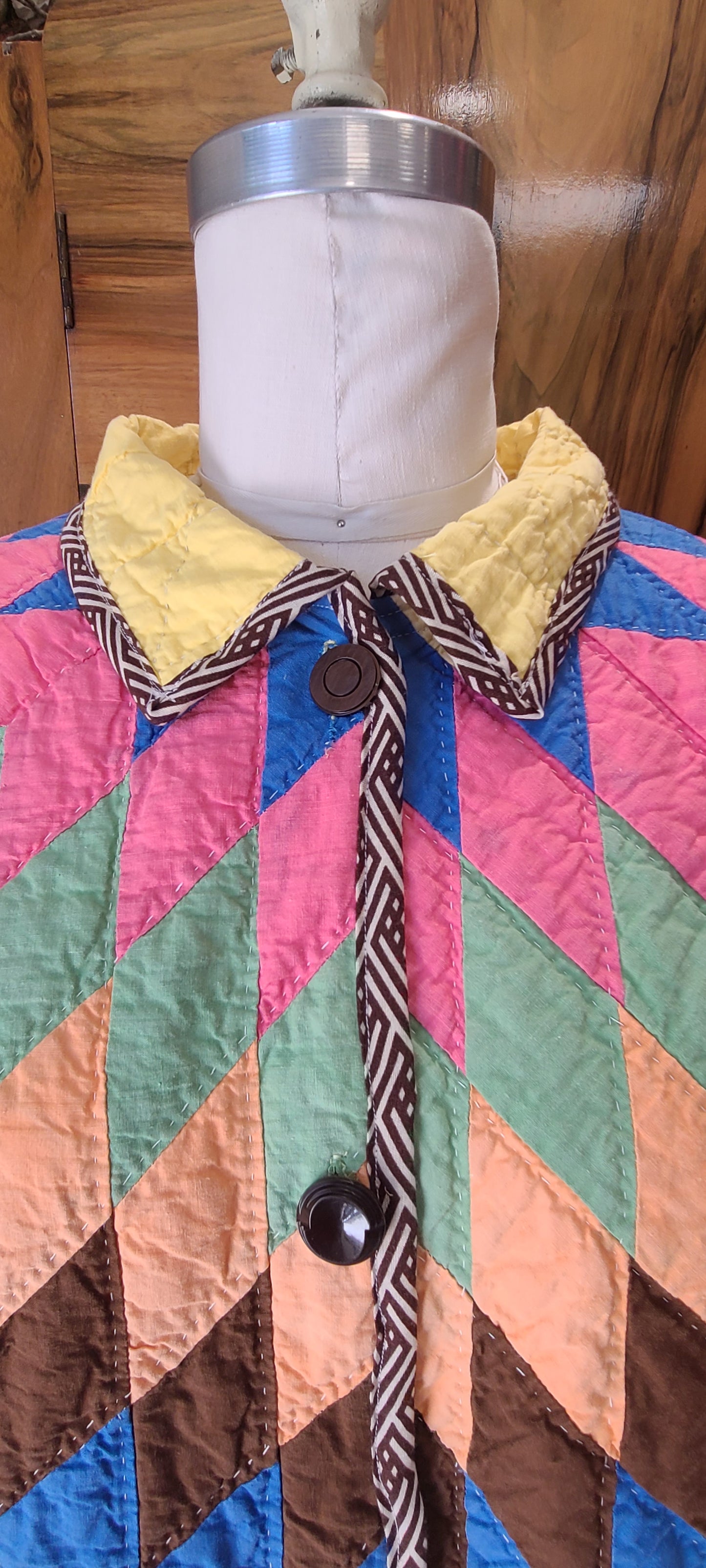 Pea Length Yellow Lone Star Quilt Coat