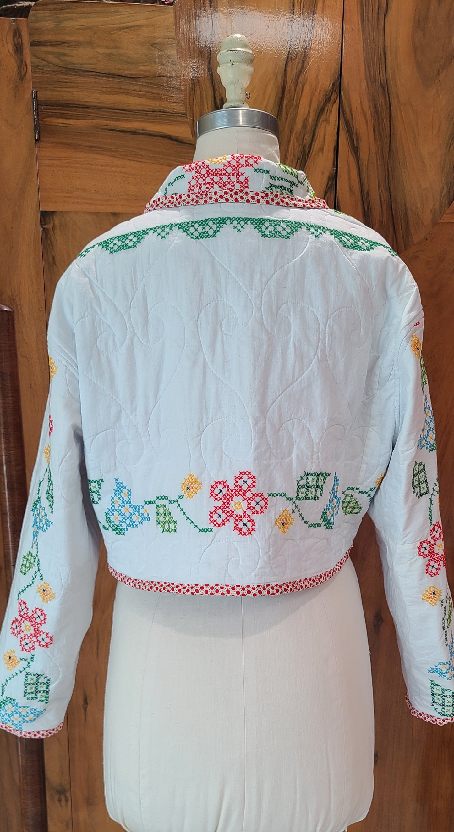 Cross Stitched Quilt Cropped Chore