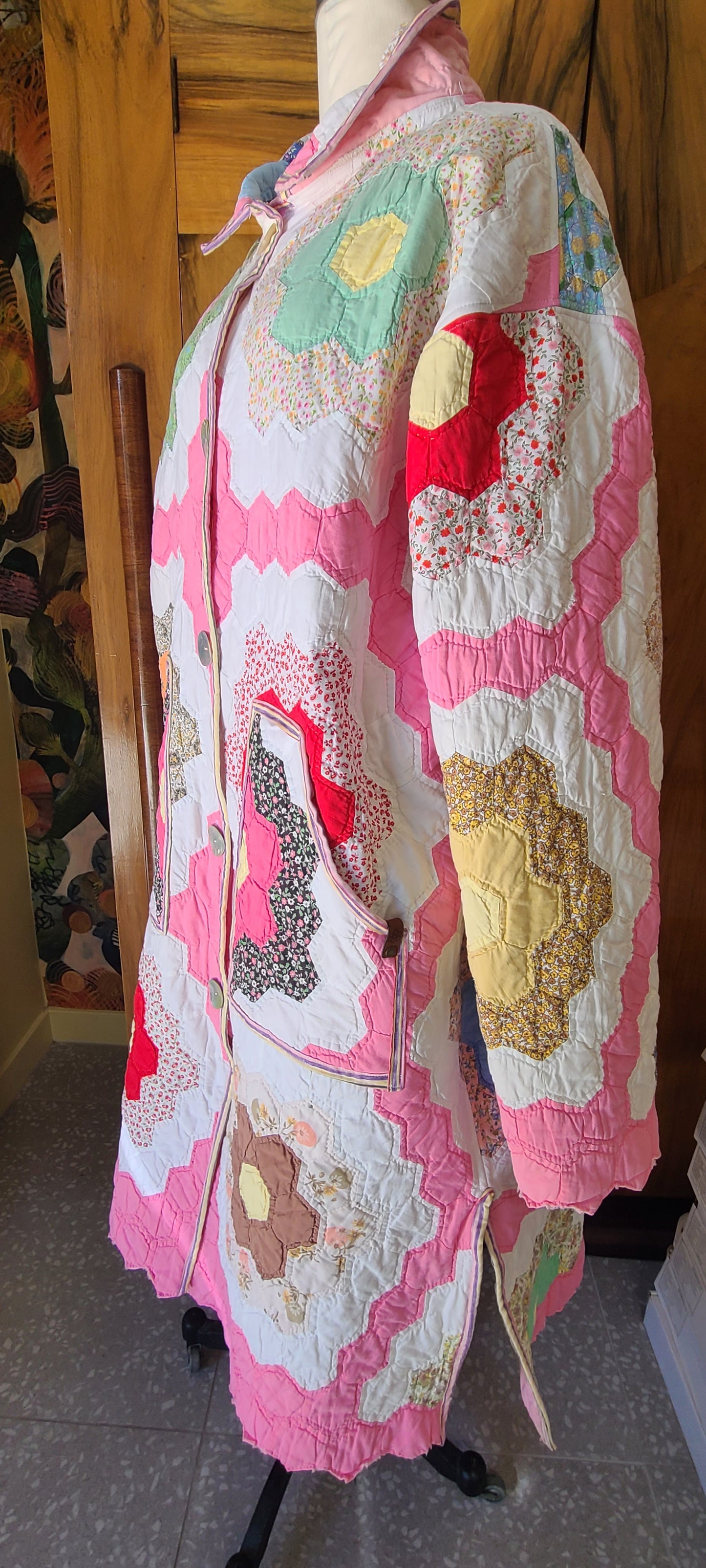 Pink Grandma's Garden Duster