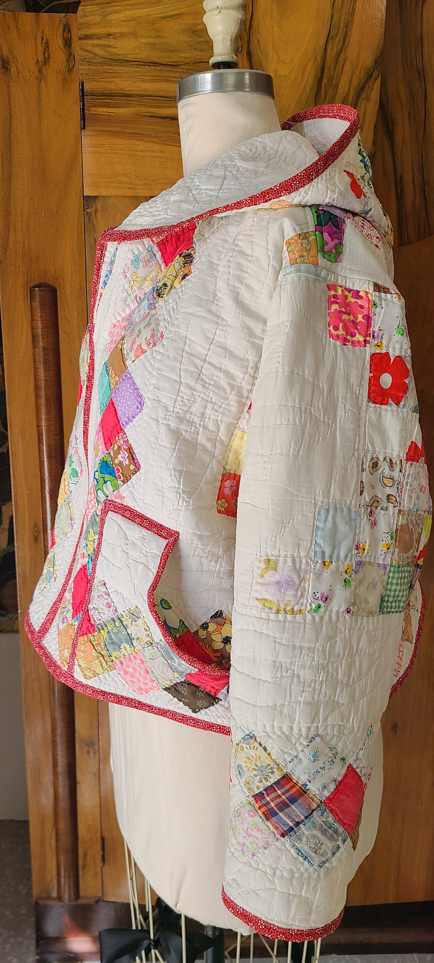 Red Irish Chain Hooded Chore