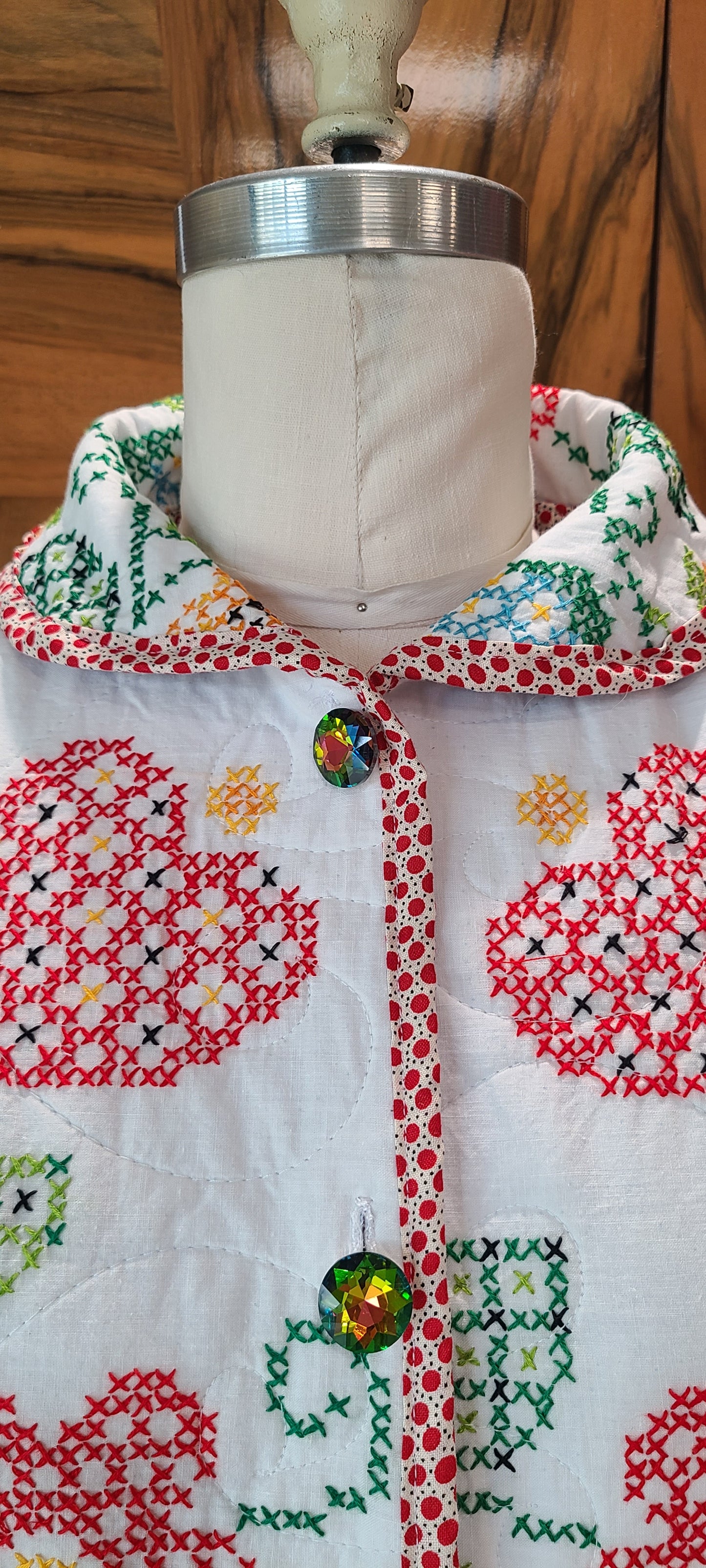 Cross Stitched Quilt Cropped Chore