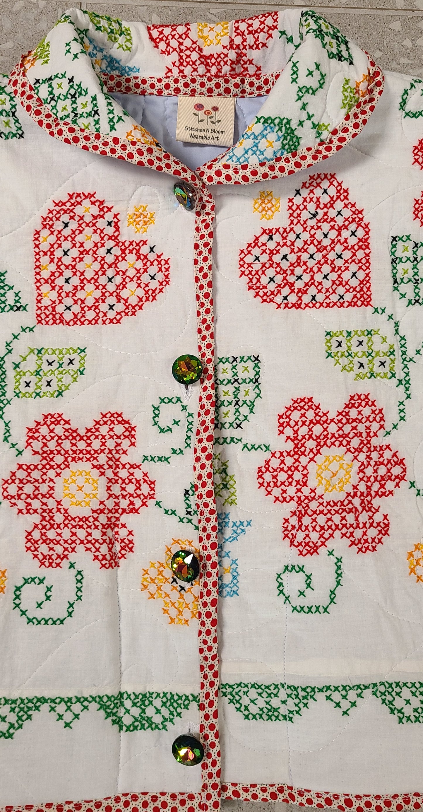Cross Stitched Quilt Cropped Chore