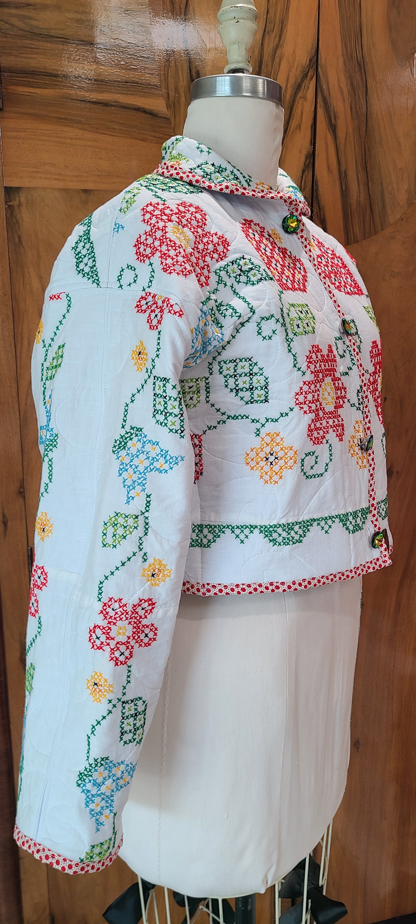 Cross Stitched Quilt Cropped Chore
