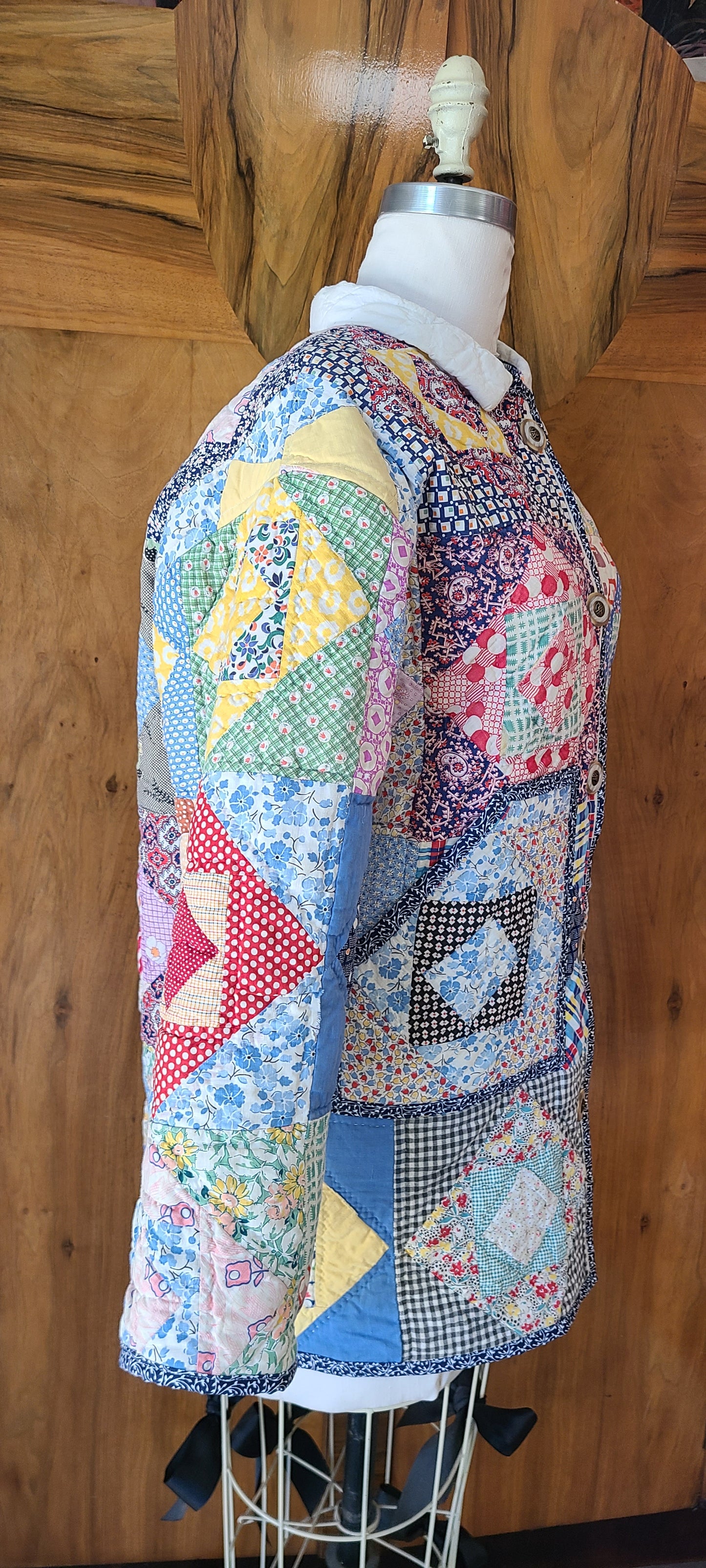 Blue Patch Chore with Lambskin Collar