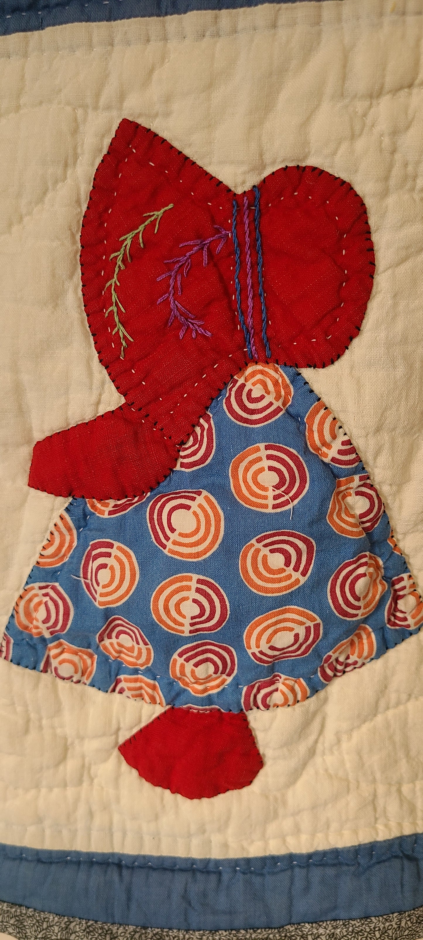 Sunbonnet Sue Chore with Denim Sleeves