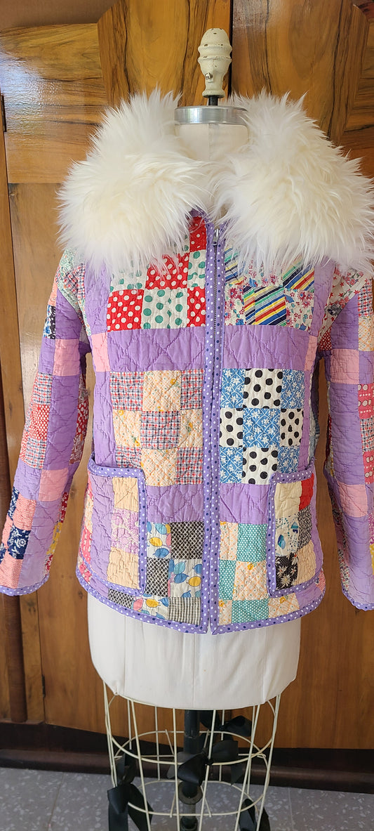 Lavender Chore with Lambskin Collar