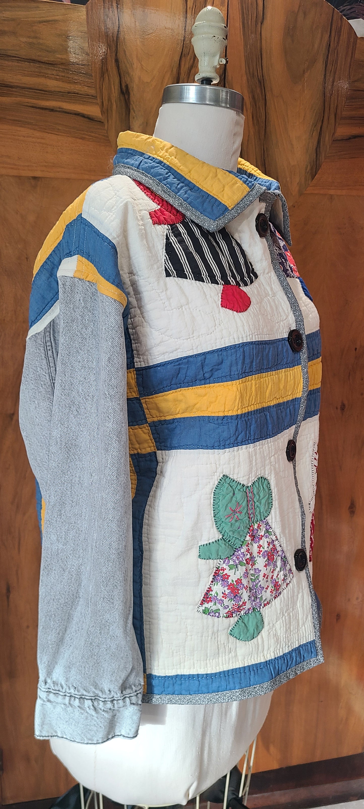 Sunbonnet Sue Chore with Denim Sleeves