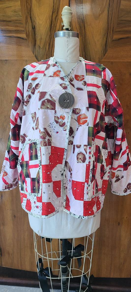 Red and Green Bow Tie Swing Coat