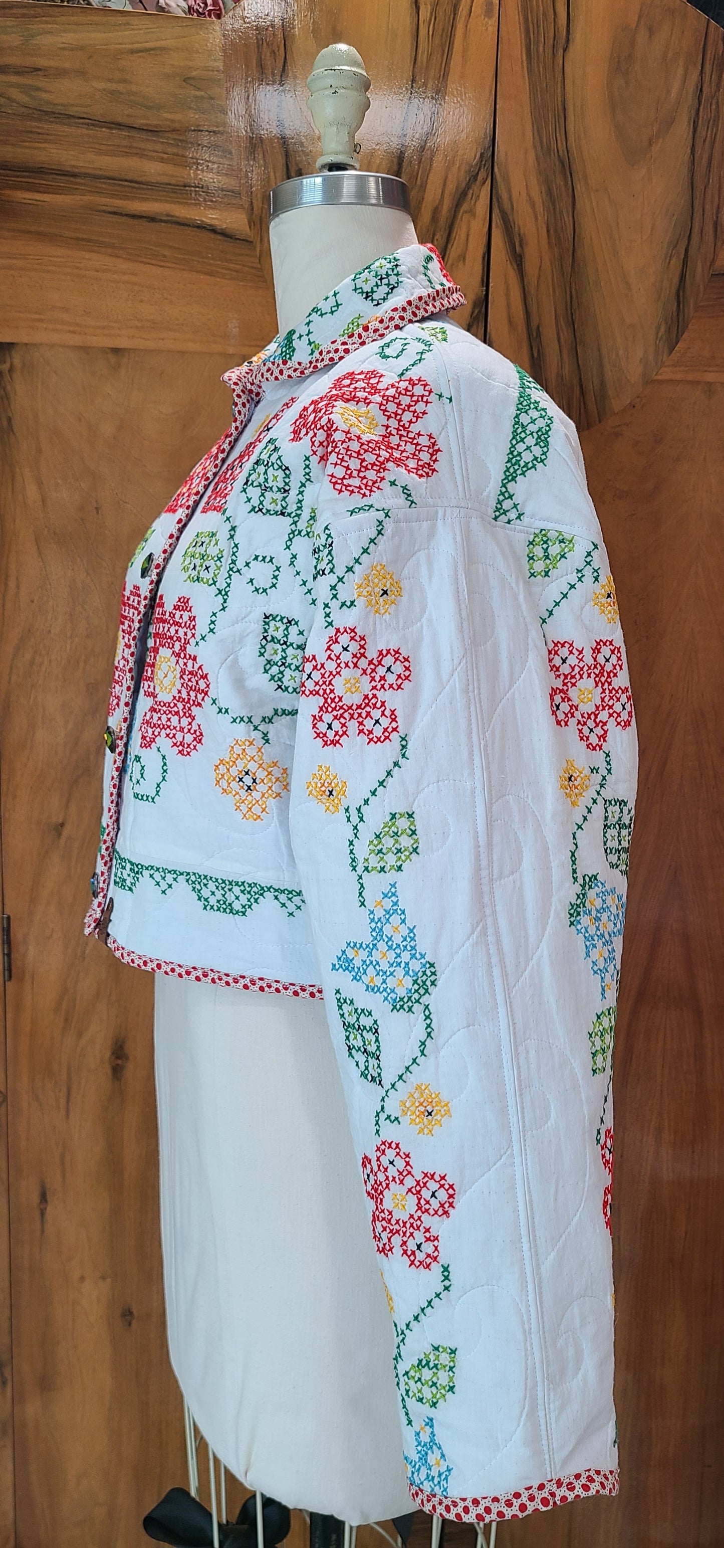 Cross Stitched Quilt Cropped Chore