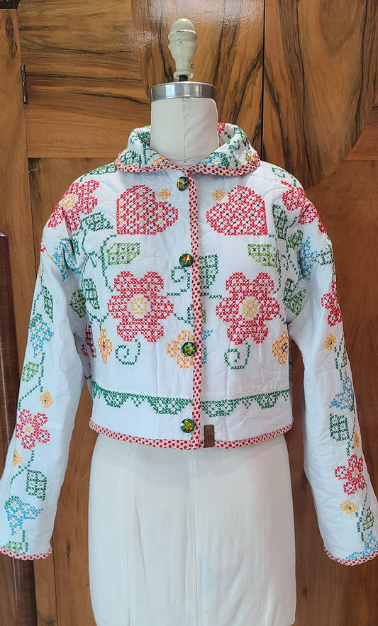 Cross Stitched Quilt Cropped Chore