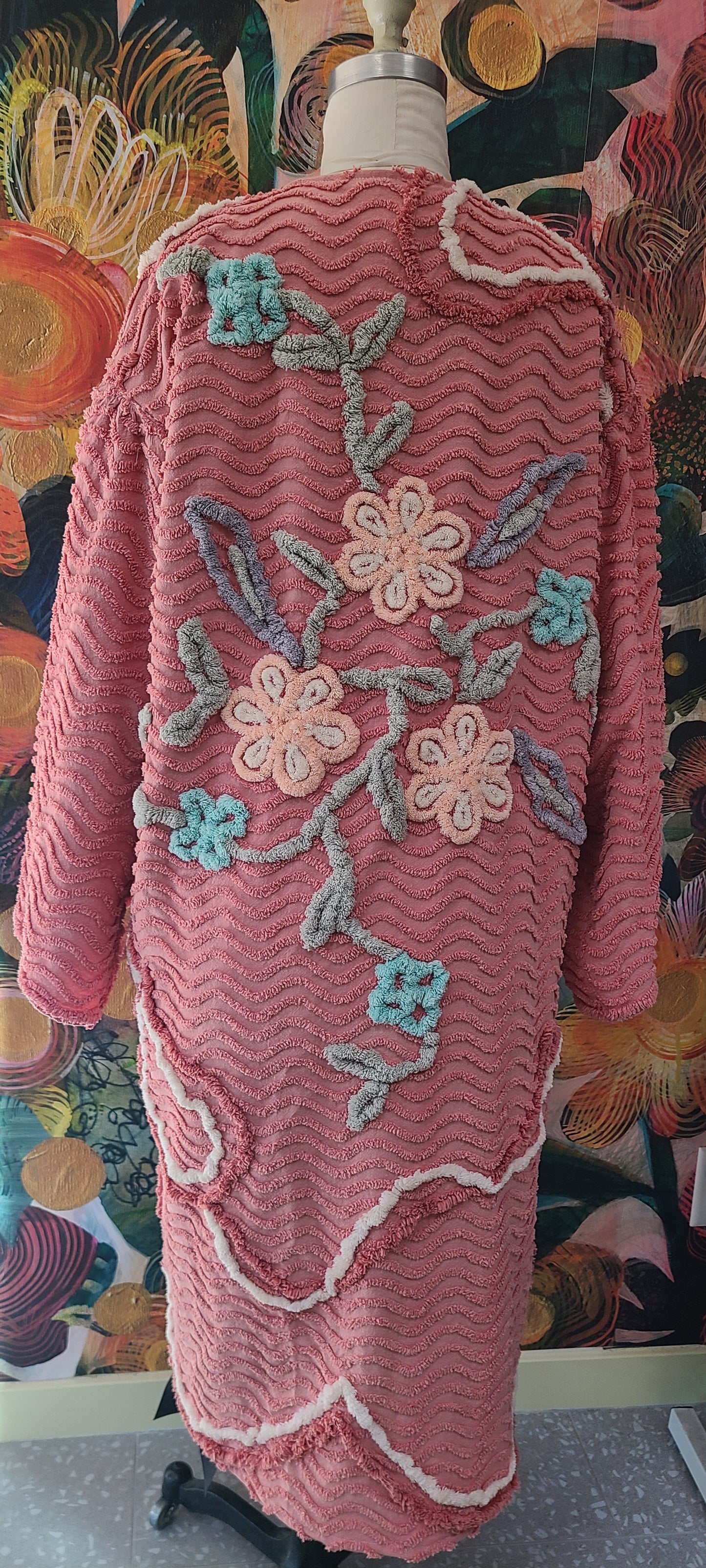 Dusty Rose Chenille Duster