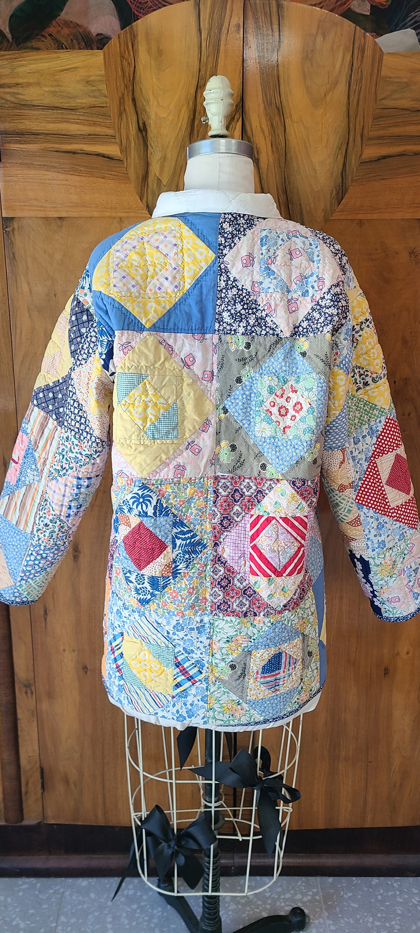 Blue Patch Chore with Lambskin Collar