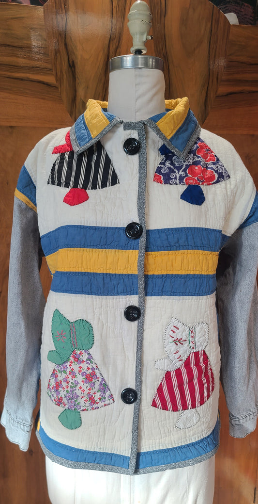 Sunbonnet Sue Chore with Denim Sleeves